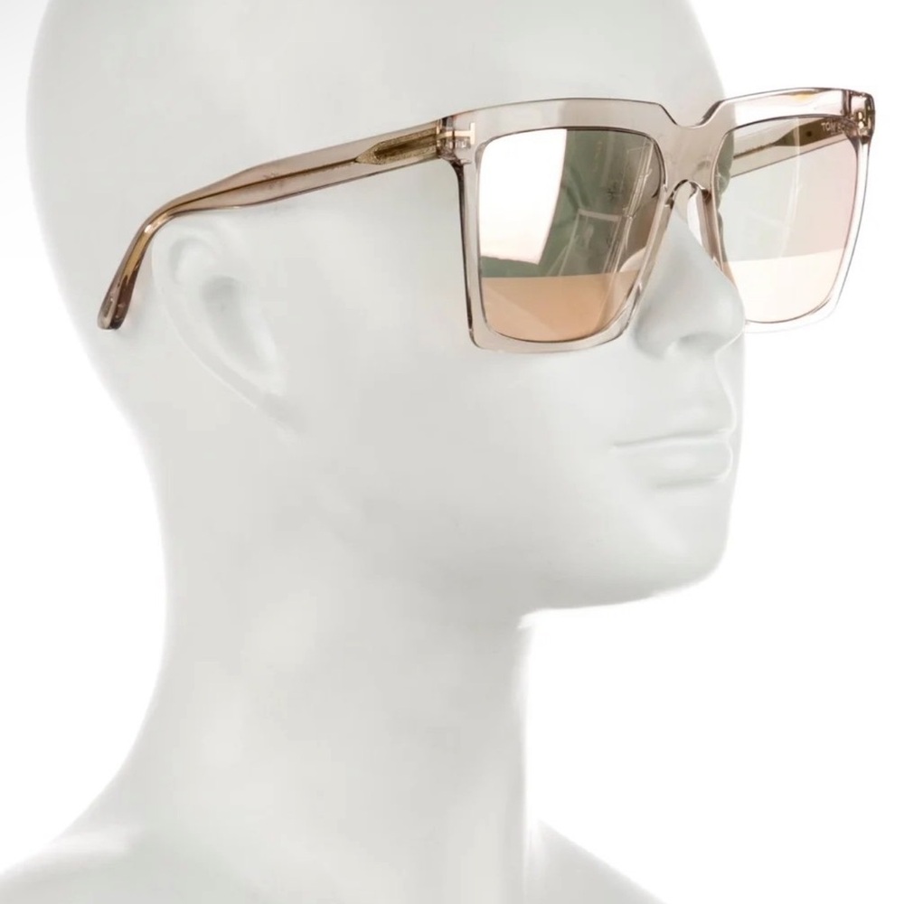SABRINA Tom Ford Tan Oversized Square Sunglasses